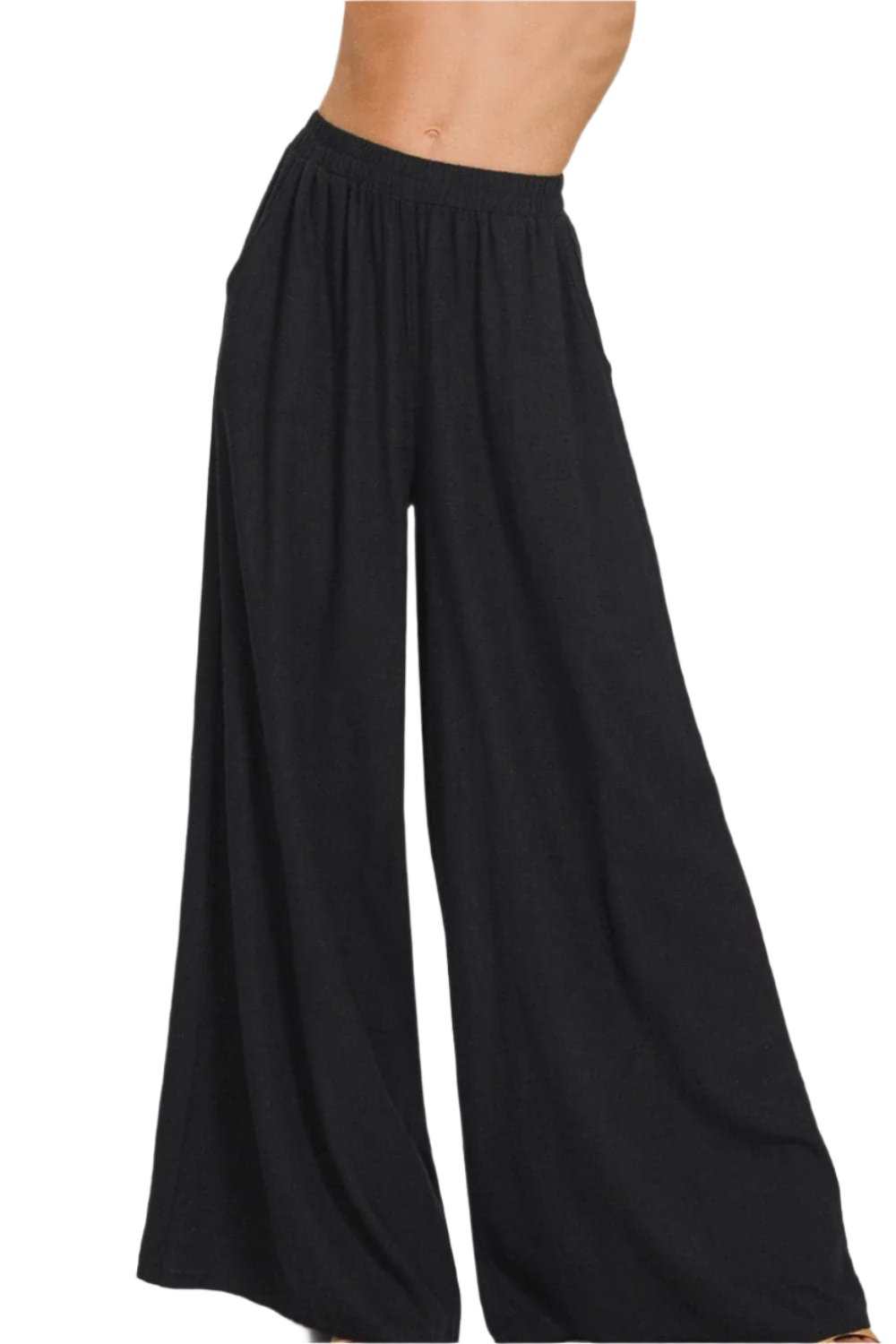 Zenana chic wide-leg linen pants - Love Salve 