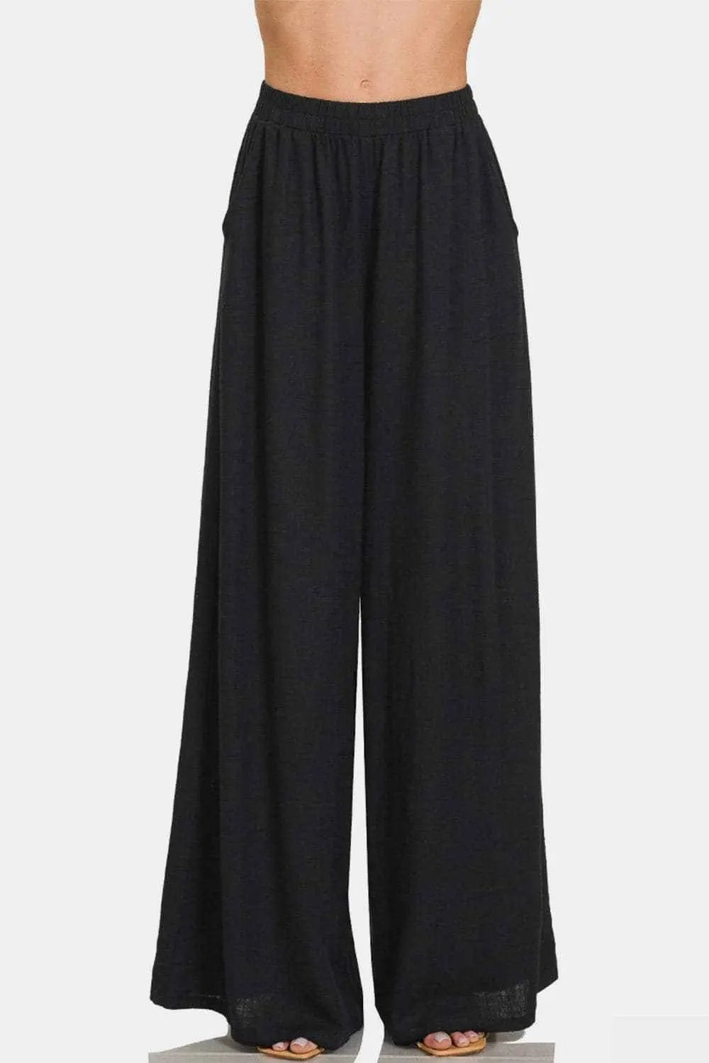 Zenana chic wide-leg linen pants - Love Salve 