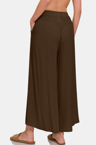 Zenana chic wide leg pants with pockets 