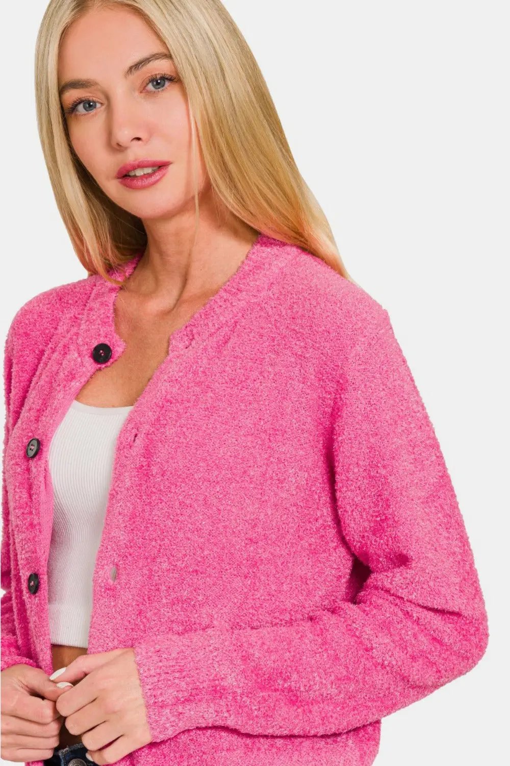 Zenana cozy button-down cardigan - Love Salve 