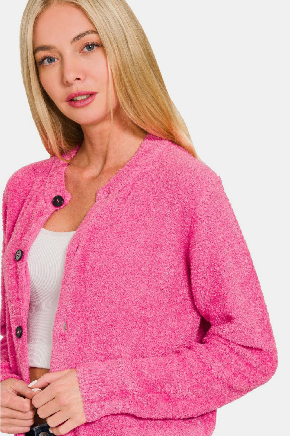 Zenana cozy button-down cardigan - Love Salve 