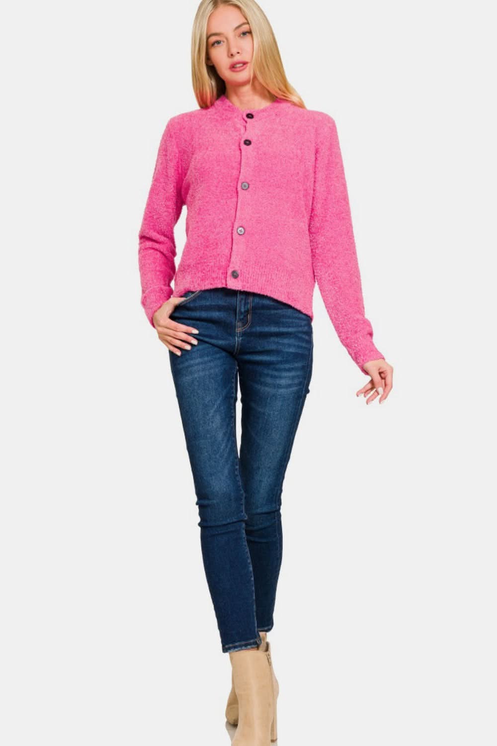 Zenana cozy button-down cardigan - Love Salve 