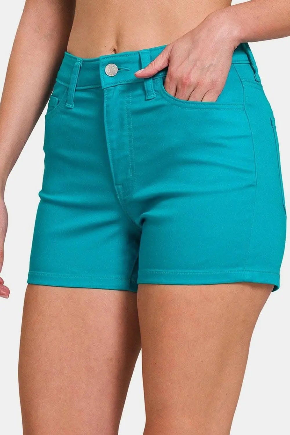 Zenana high waist denim shorts - Love Salve 