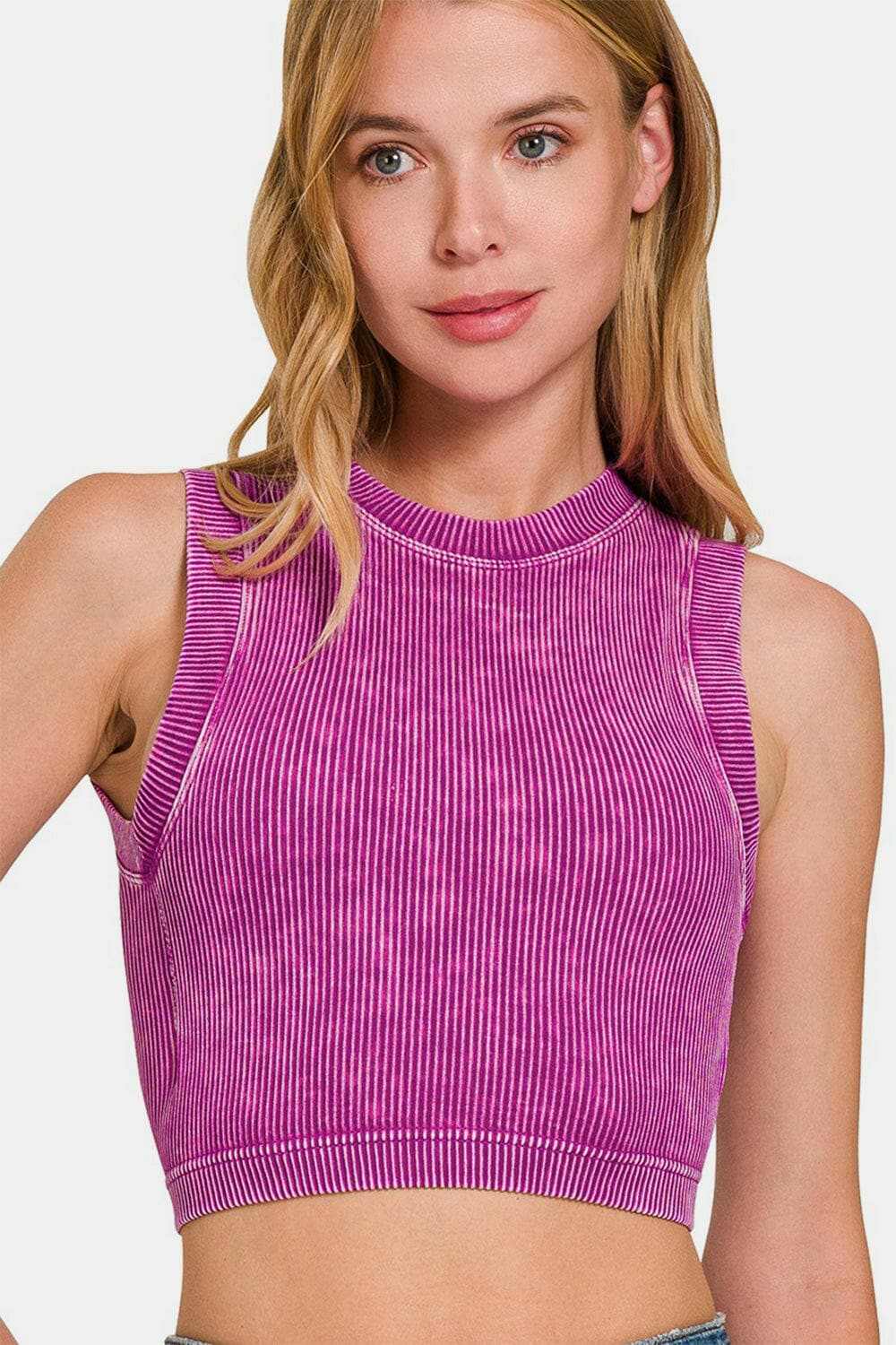 Zenana seamless ribbed crop tank - Love Salve 