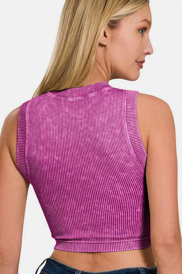 Zenana seamless ribbed crop tank - Love Salve 