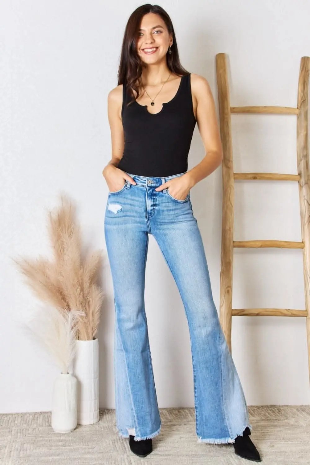 Zenana sleek notched bodysuit - Love Salve 