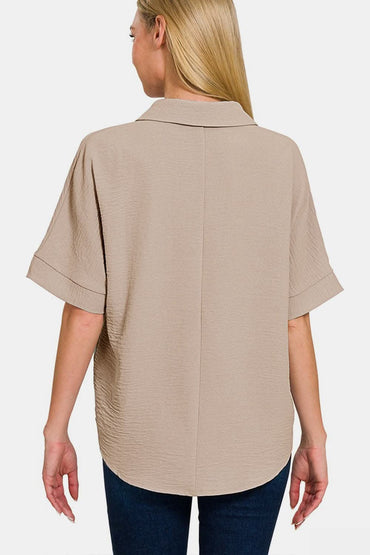 Zenana textured collared top - Love Salve 