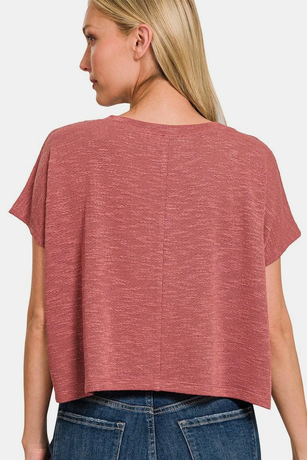 Zenana v-neck cropped t-shirt - Love Salve 