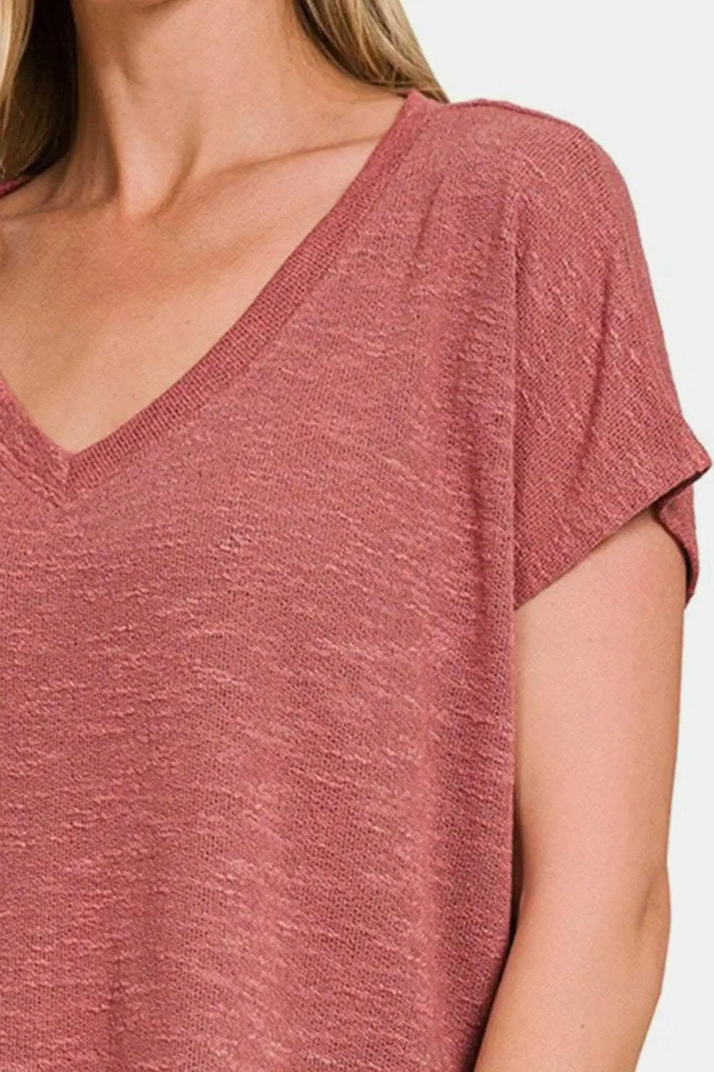 Zenana v-neck cropped t-shirt - Love Salve 