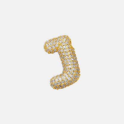 Zircon gold letter charm pendant 
