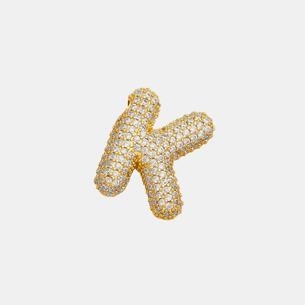 Zircon gold letter charm pendant - Love Salve 