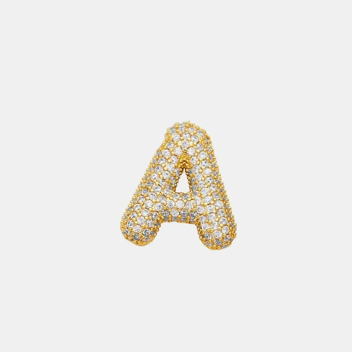 Zircon gold letter charm pendant - Love Salve 