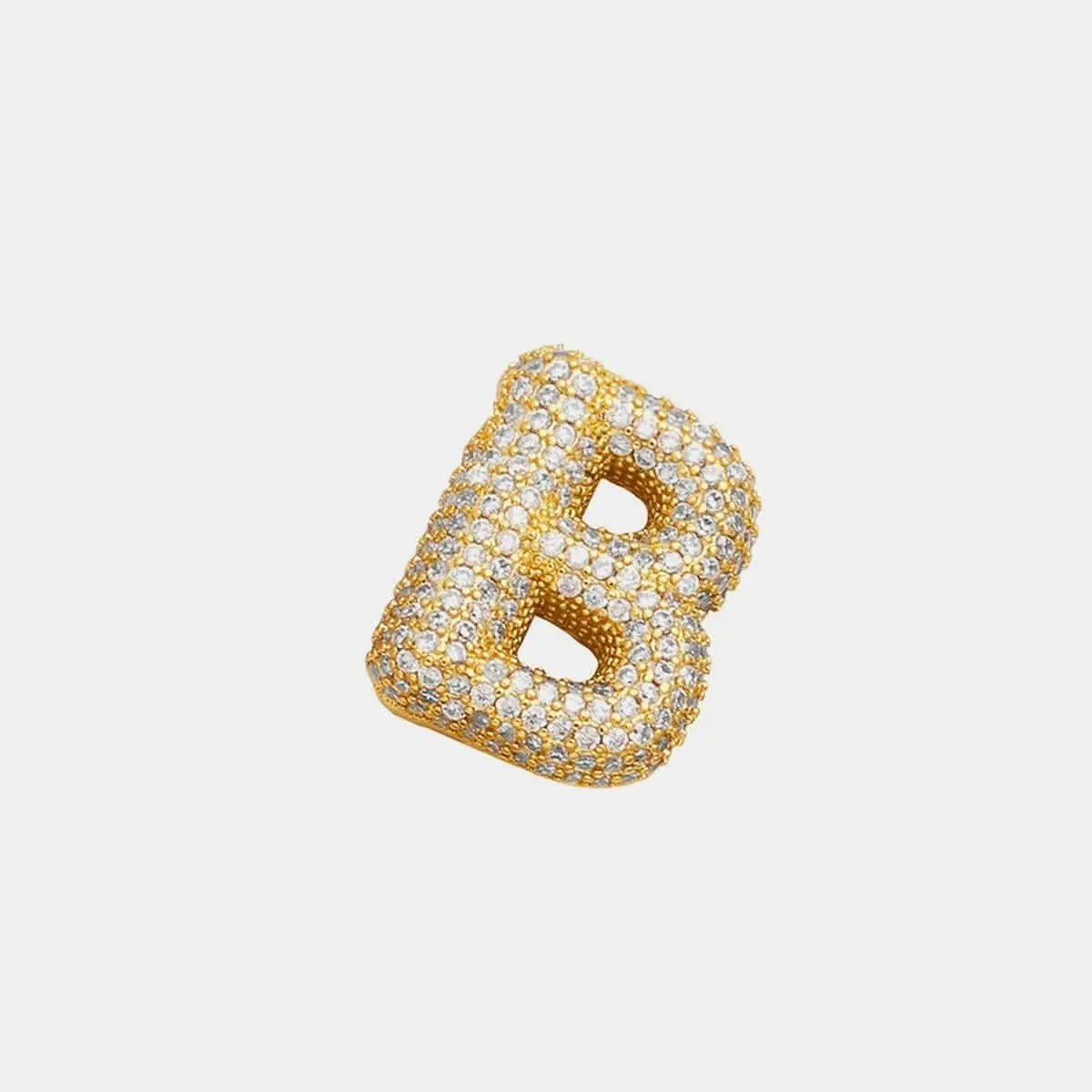Zircon gold letter charm pendant - Love Salve 