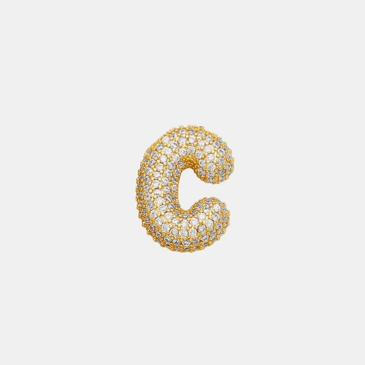 Zircon gold letter charm pendant - Love Salve 