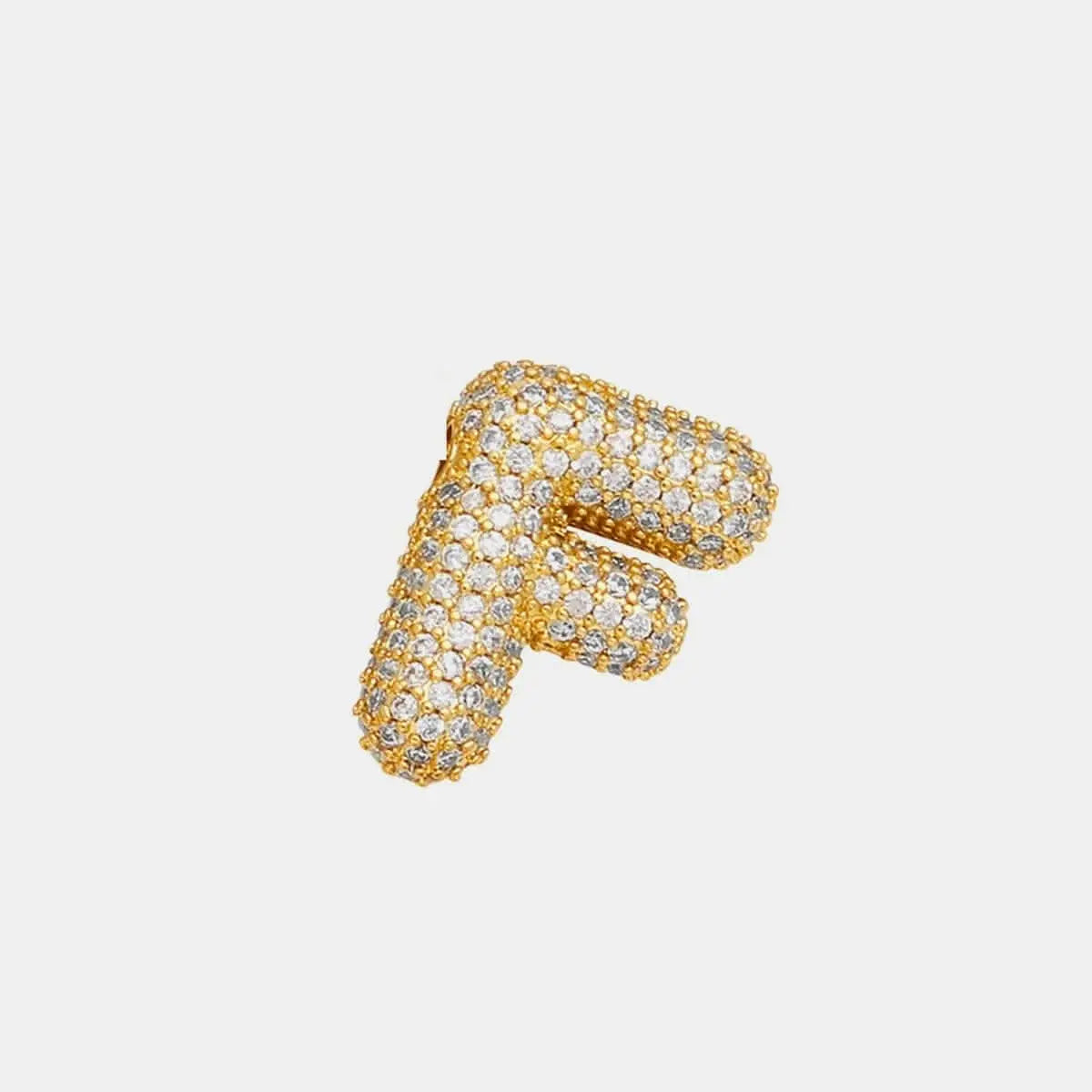 Zircon gold letter charm pendant - Love Salve 