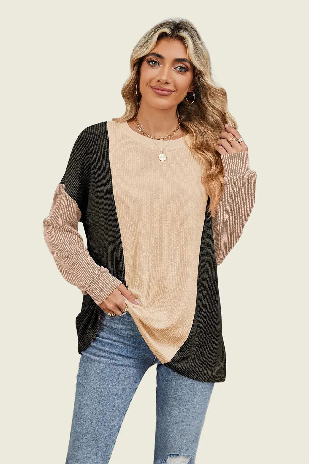 Double Take: Textured Long Sleeve Tee - Love Salve