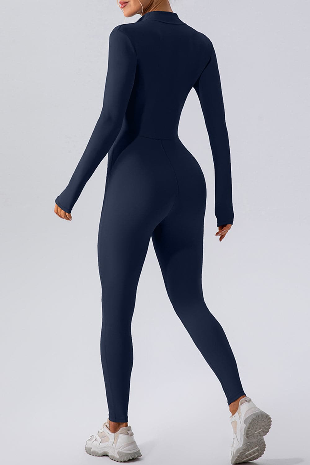 Half Zip Mock Neck Active Jumpsuit.