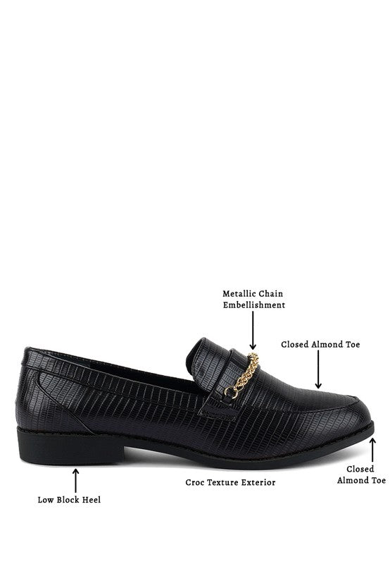 Vouse black low block loafers