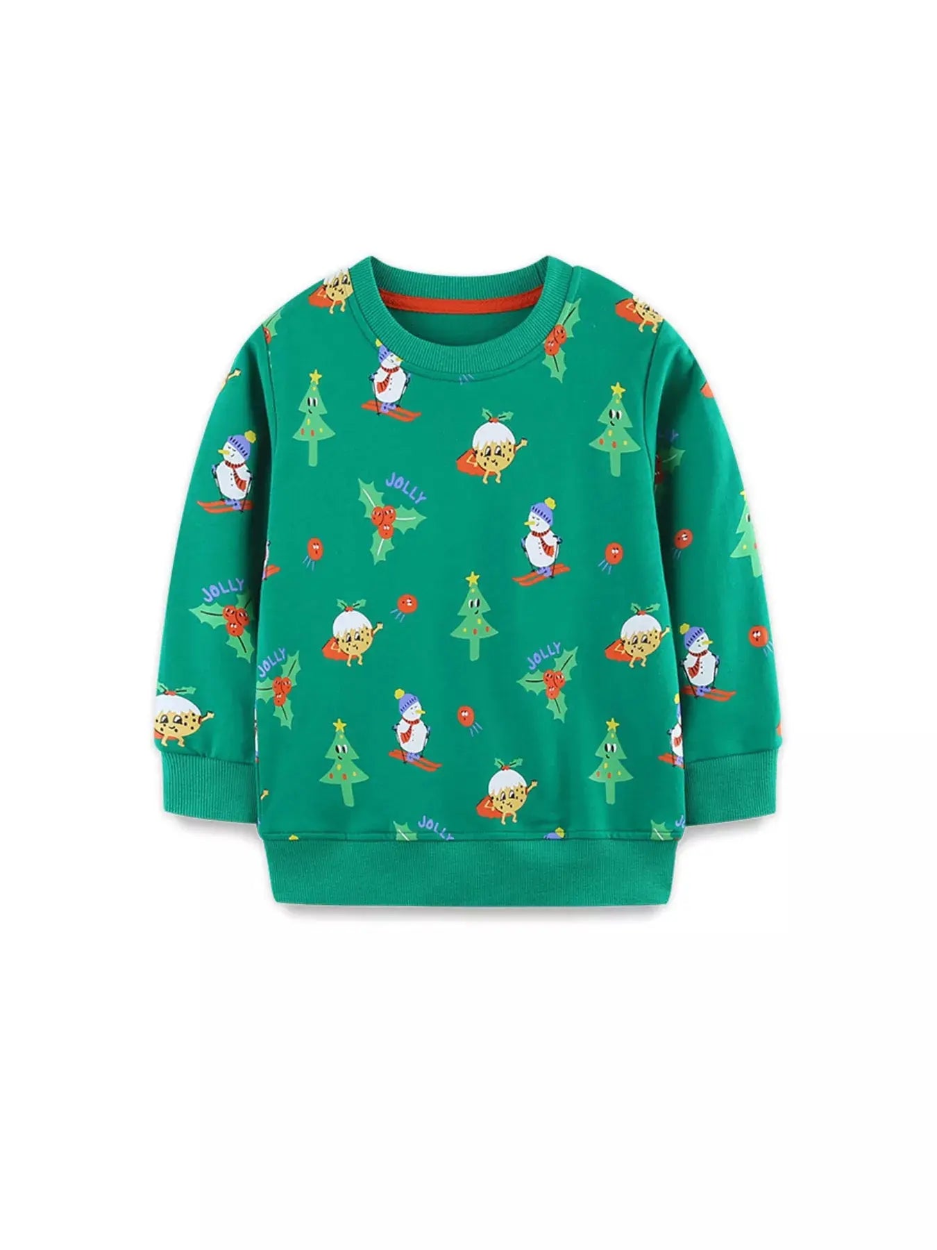 Children's Christmas Print Round Neck Sweatshirt Simply Love