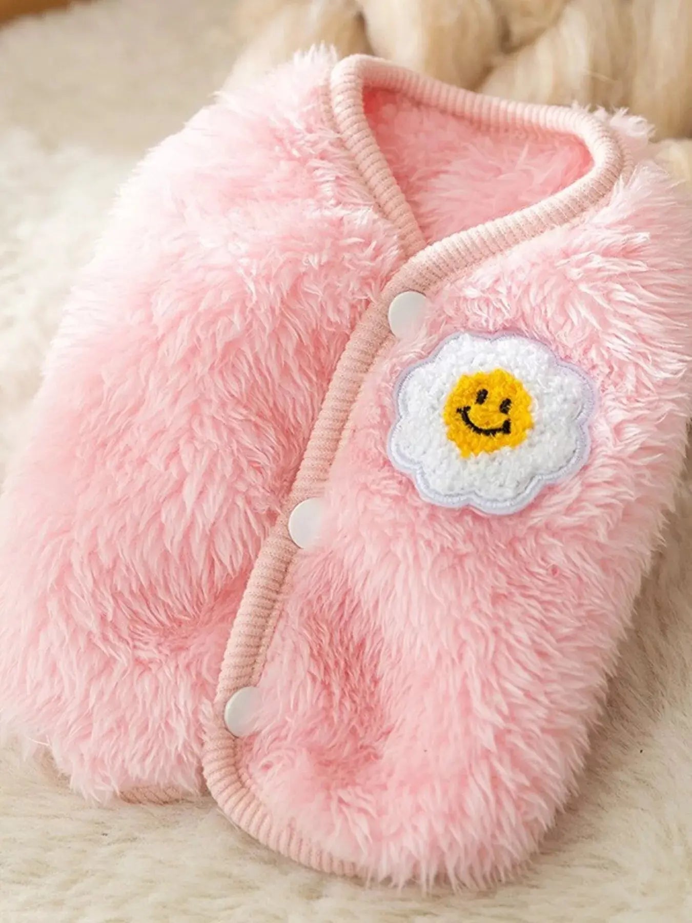 Cozy Plush Pet Sweater with Cute Patch Simply Love