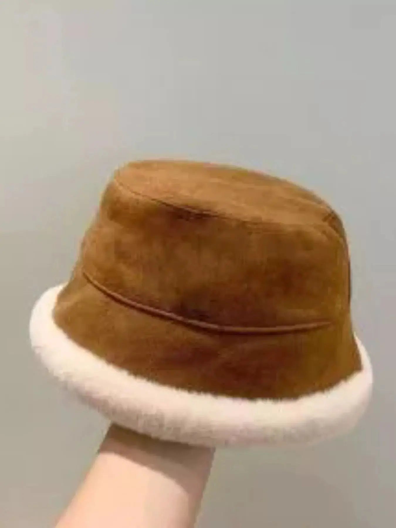 Children's Warm Plush Trim Bucket Hat Simply Love