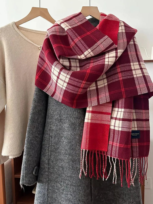 Classic Fringe Plaid Scarf Simply Love
