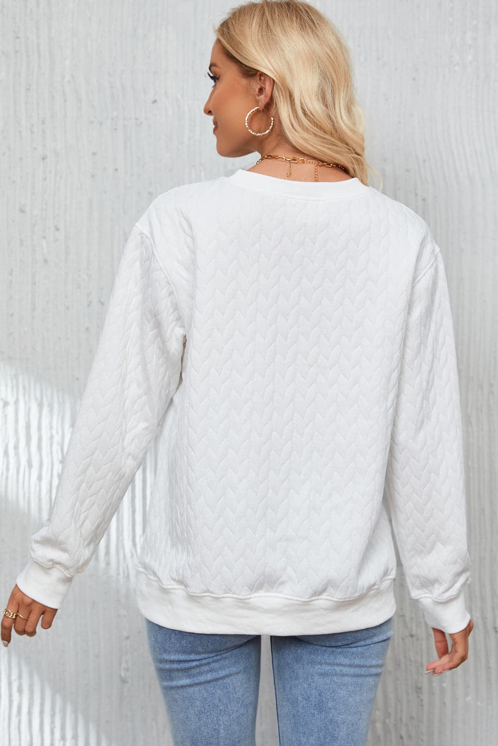 XOXO Heart Round Neck Dropped Shoulder Sweatshirt.