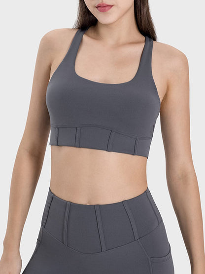 Square Neck Wide Strap Active Tank.