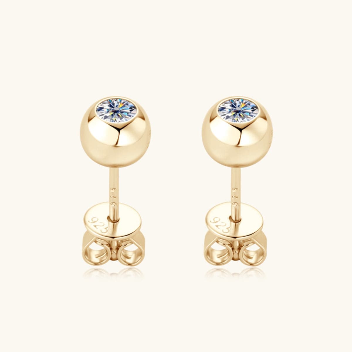 Moissanite 925 Sterling Silver Stud Earrings.