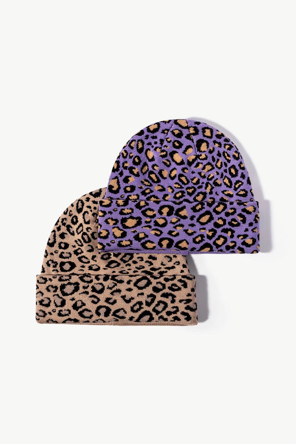 Leopard Pattern Cuffed Beanie.