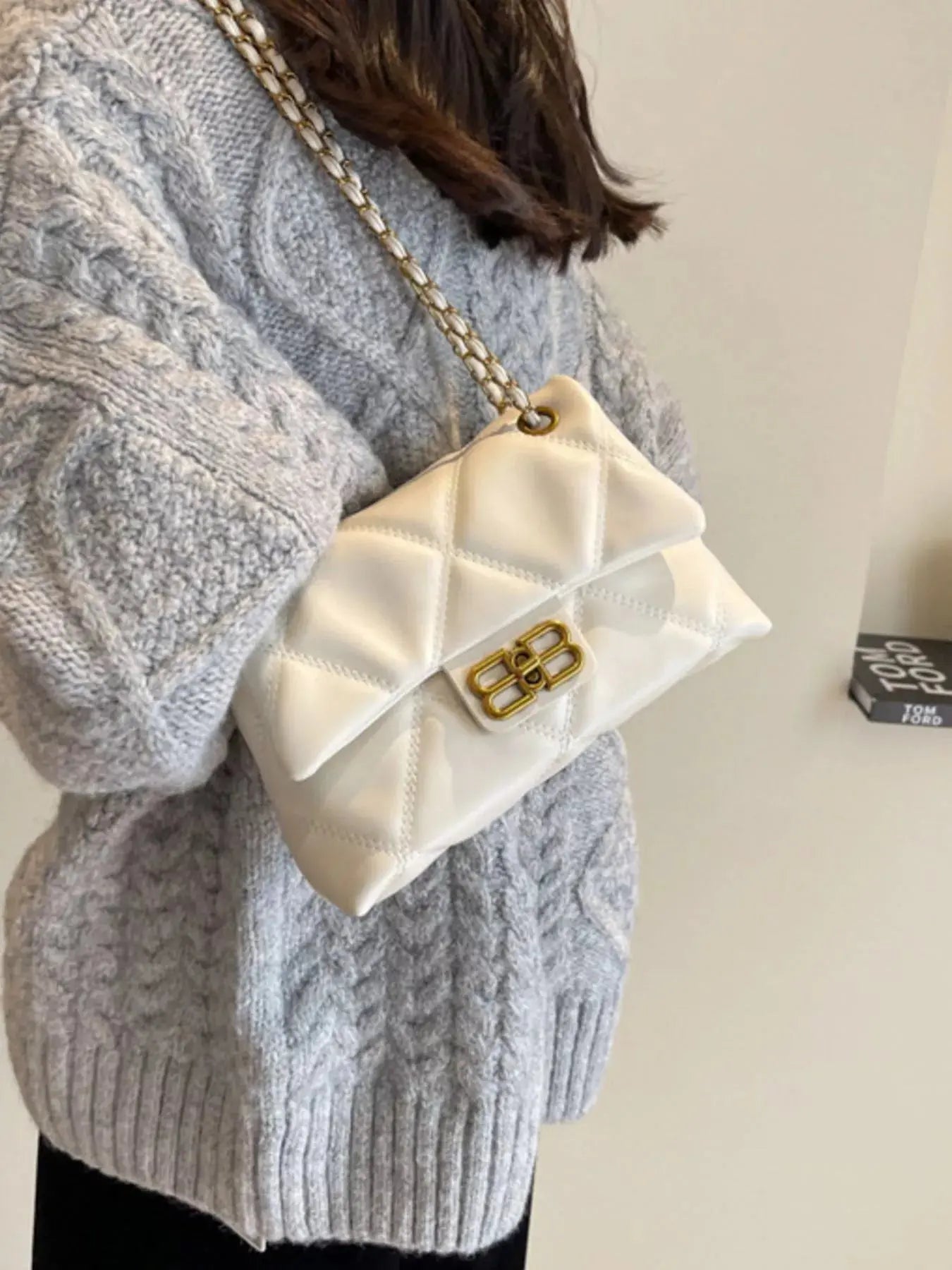 Quilted Flap Chain Crossbody Bag Simply Love