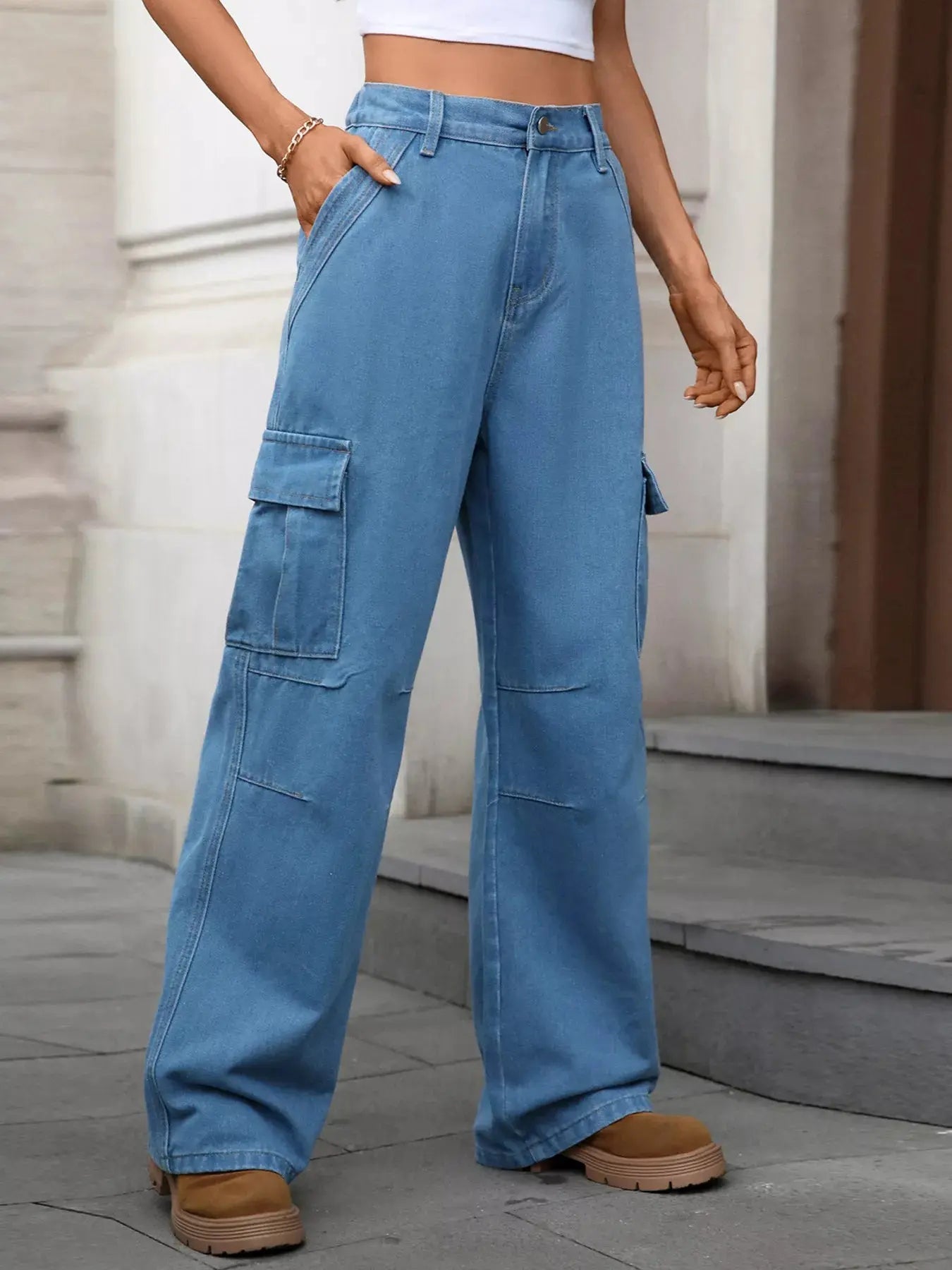 Relaxed Fit Cargo Jeans Simply Love