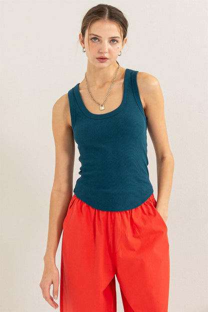 HYFVE Ribbed Scoop Neck Racerback Tank.