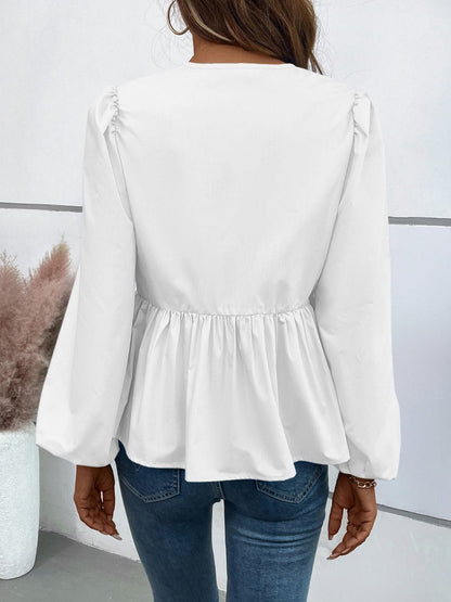 Chic long sleeve peplum top