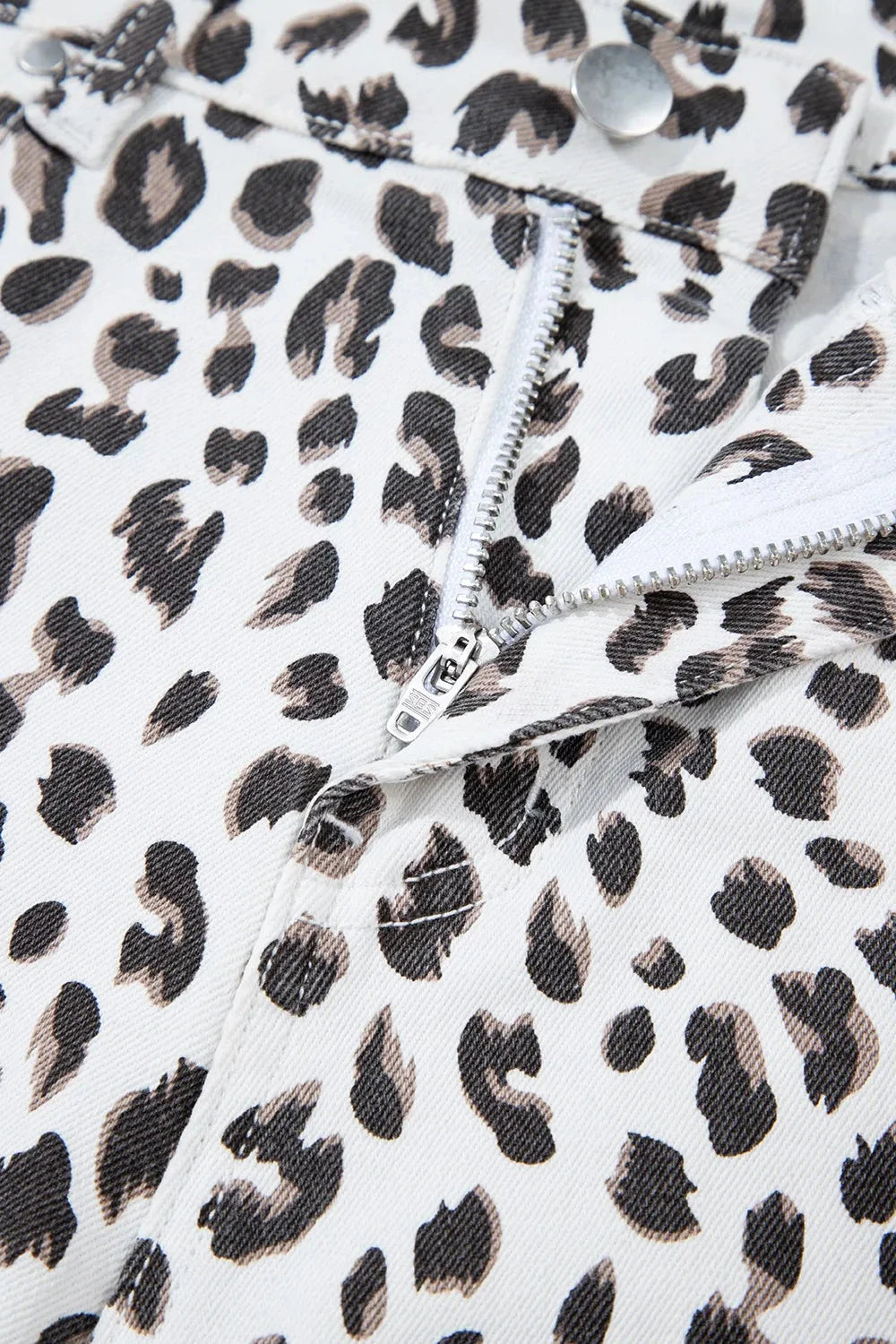 Leopard Frayed Hem Denim Shorts Simply Love