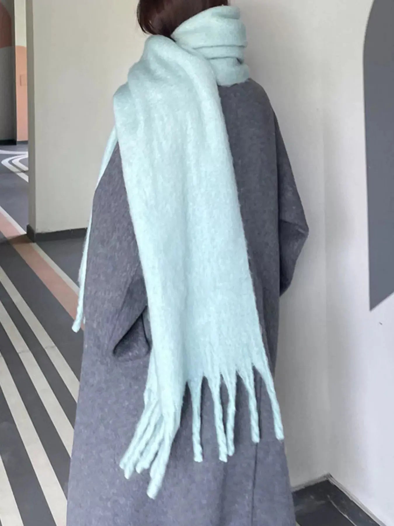 Solid Color Fringe Scarf Simply Love