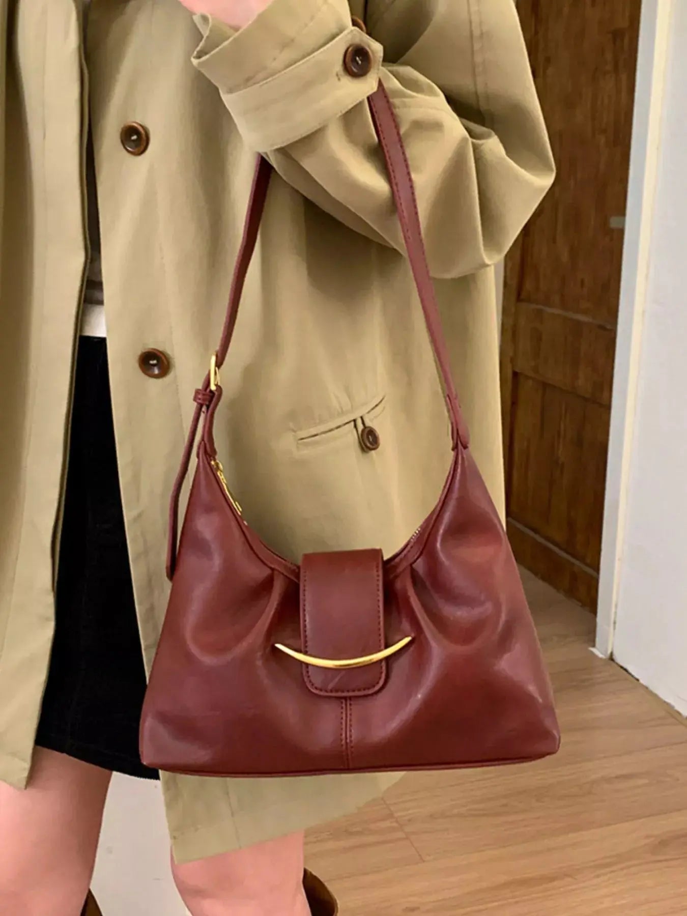 Buckle Adjustable Strap Crossbody Bag Simply Love