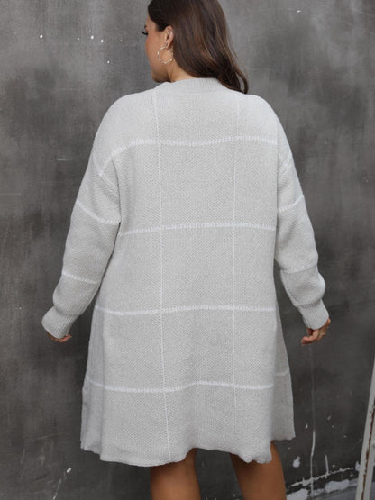 Chic Plus Size Long Sleeve Sweater Dress with Round Neck