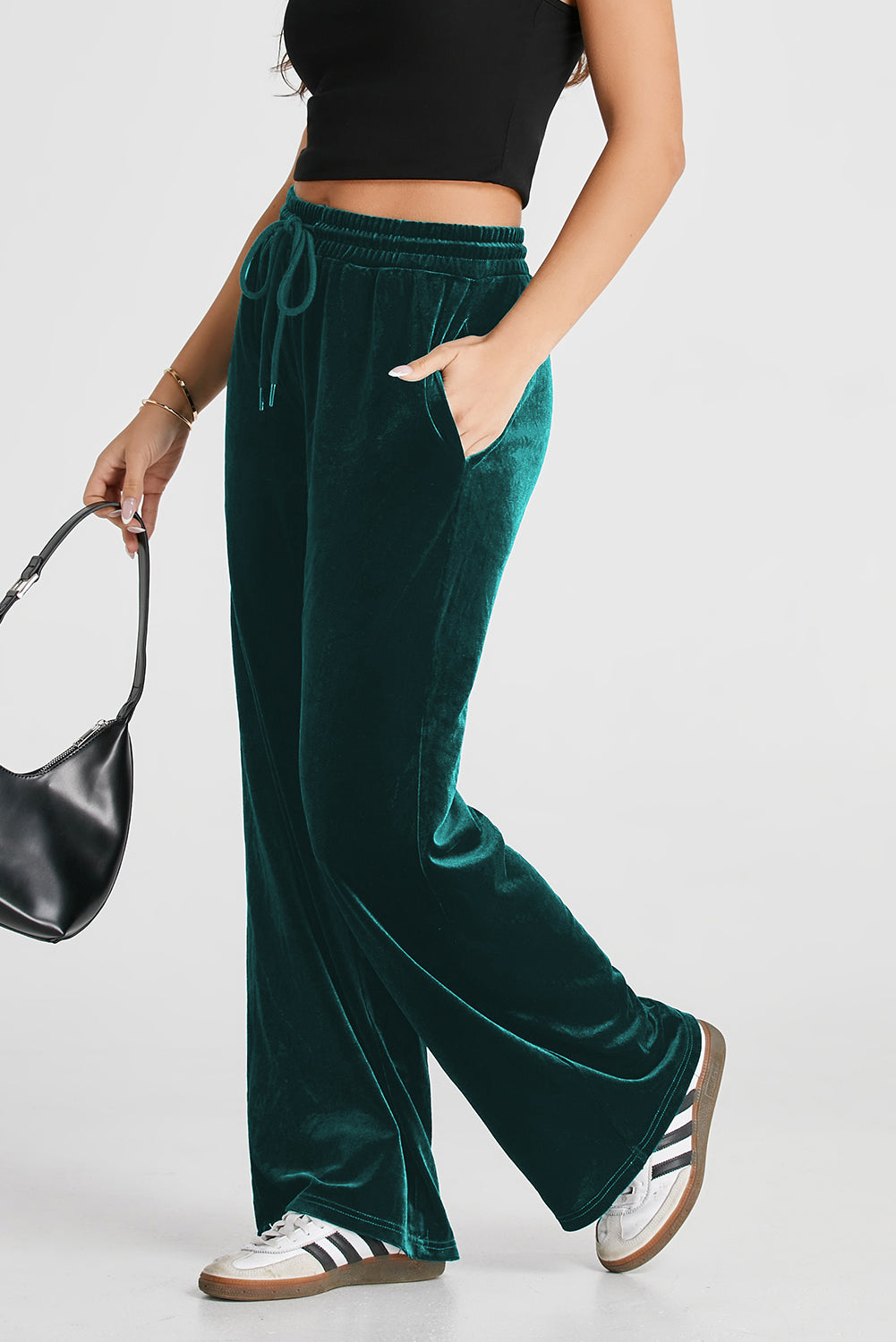 Effortlessly chic wide leg pants with adjustable drawstring waist