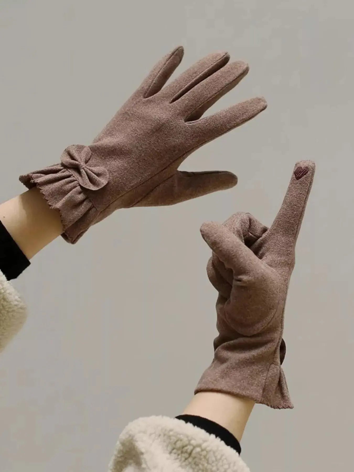 Ruffled Cuff Bow Gloves Simply Love