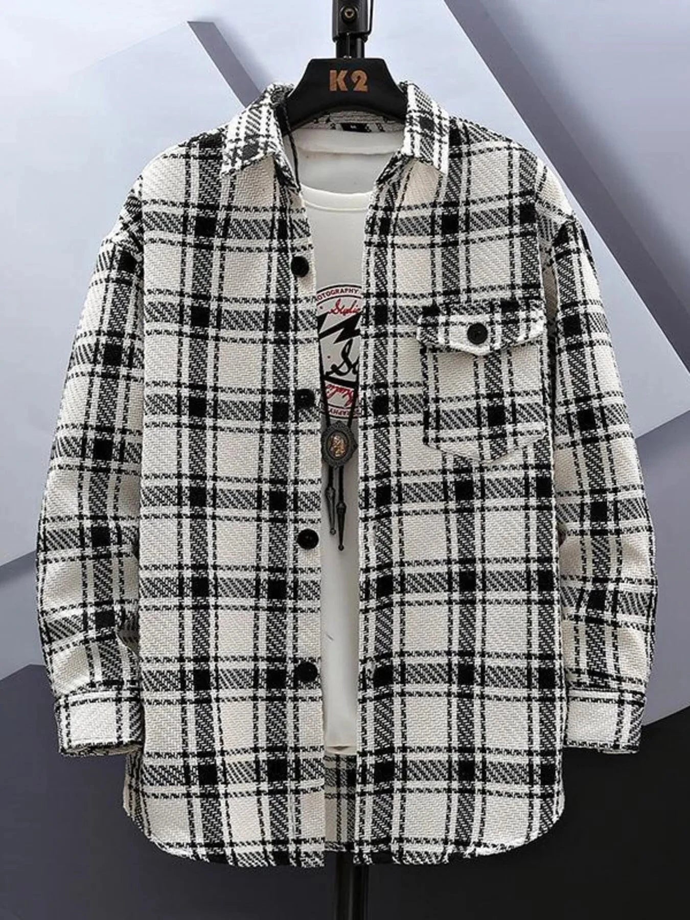 Mens Plus Size Plaid Button Up Shirt Oversized Casual Everyday Wear Simply Love