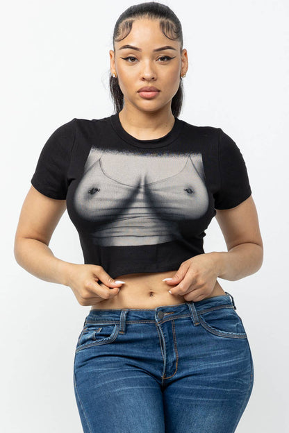 Empowered Femininity Graphic Crop Top