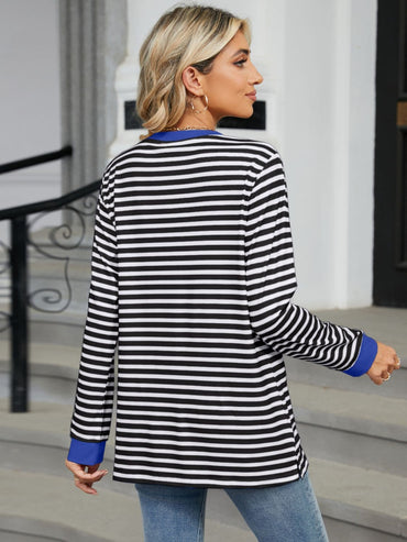 Chic striped long sleeve tee