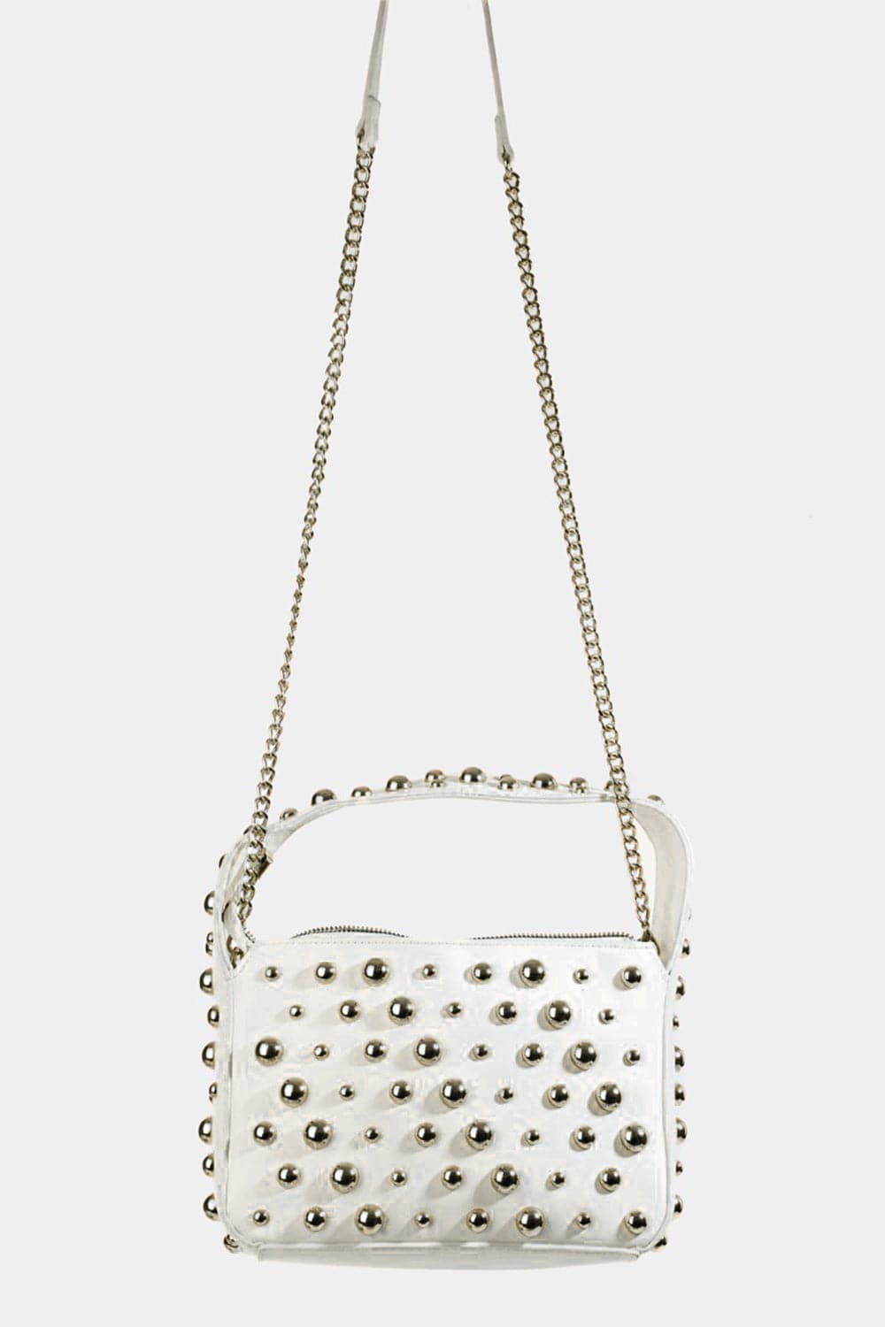 Studded elegance: Chic square handbag