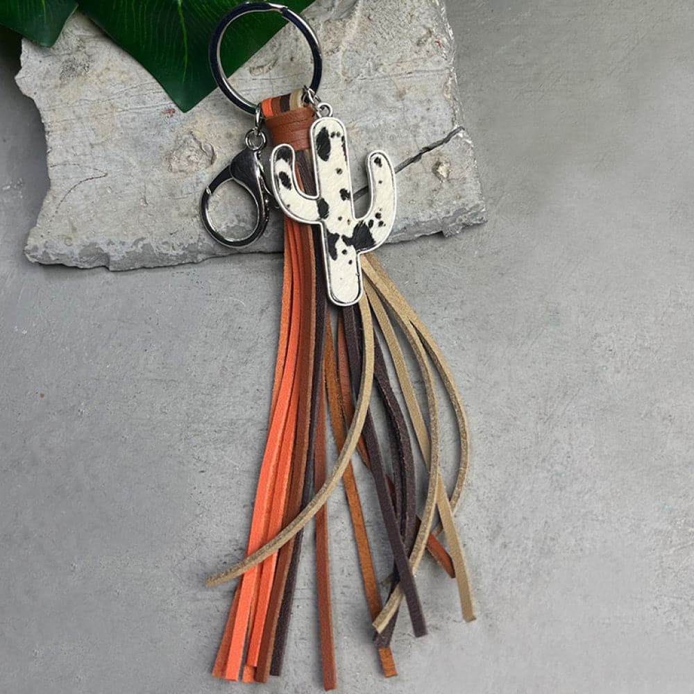 Cactus Keychain with Tassel.