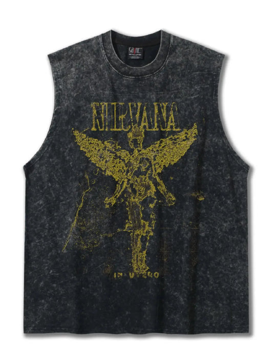 Men's Graphic Round Neck Tank Simply Love