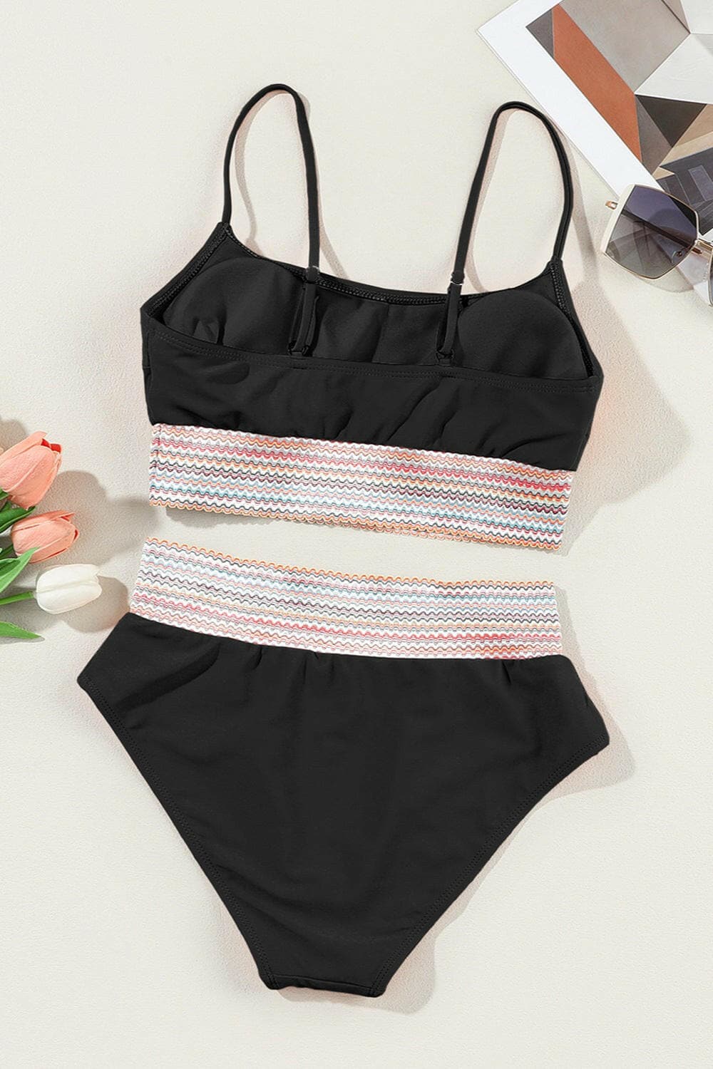 Scoop Neck Spaghetti Strap Two-Piece Swim Set.