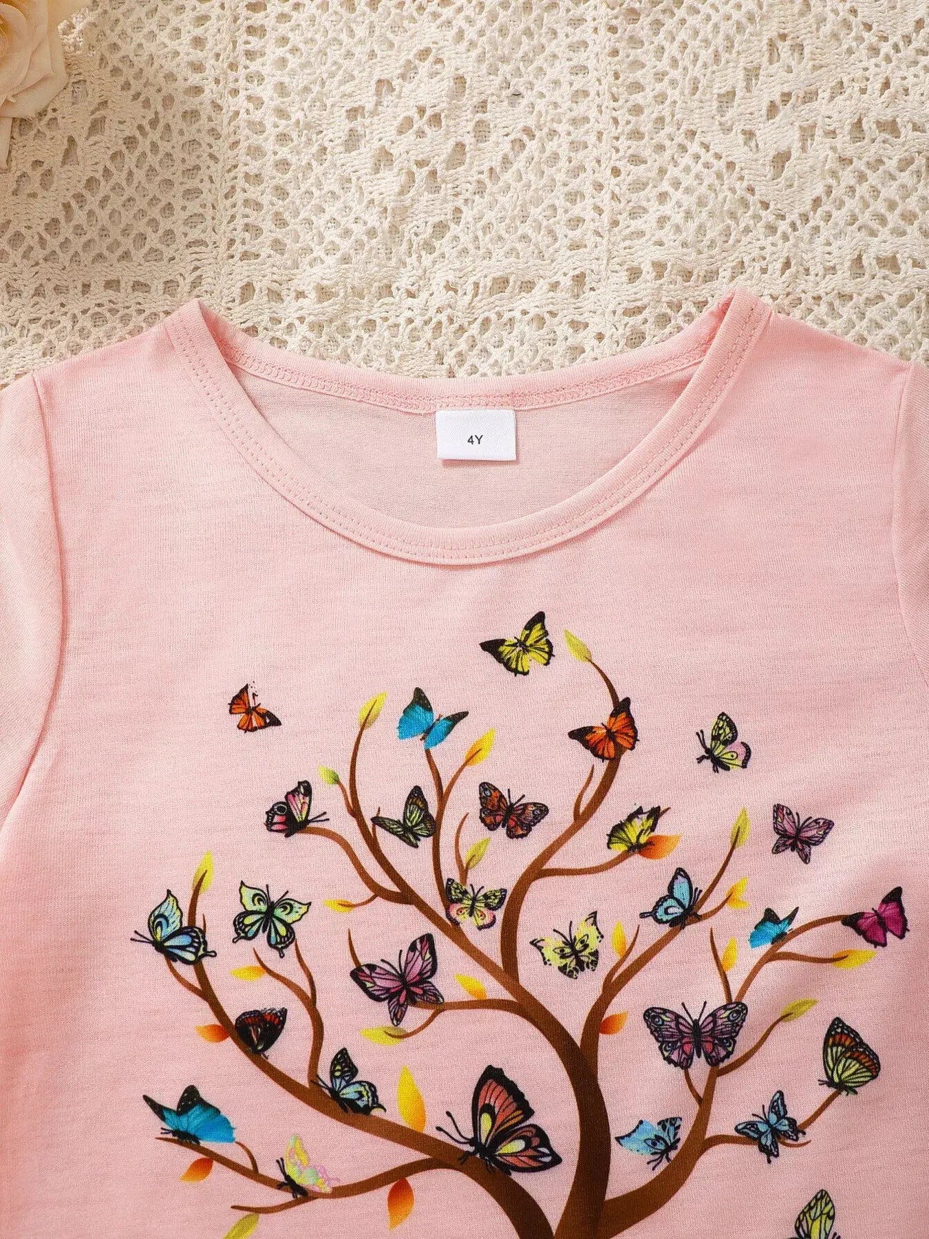 Children's Butterfly Tree Graphic Casual T-Shirt Simply Love