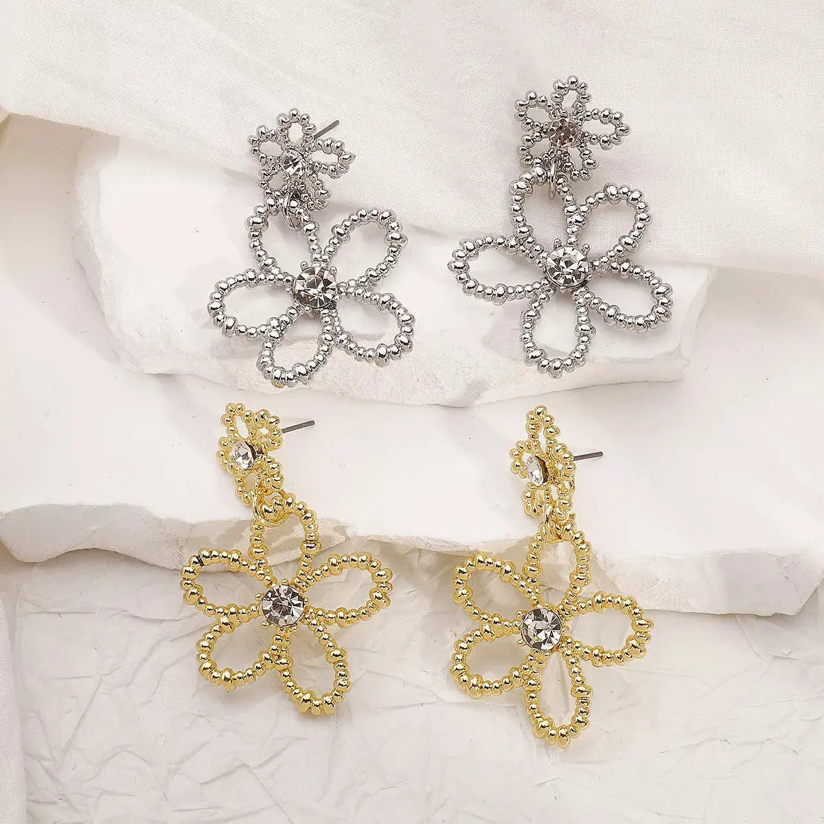 Alloy Floral Drop Earrings Simply Love