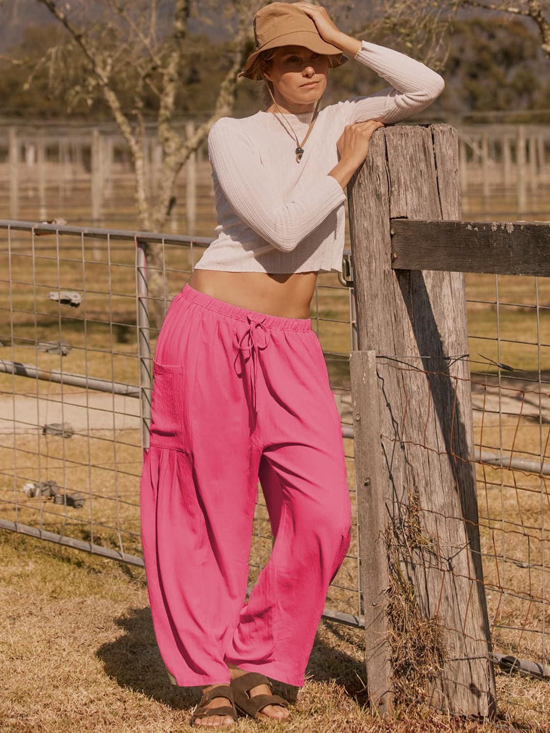 Full Size Wide Leg Pants with Pockets.